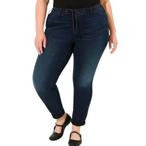 Torrid Weekend Boyfriend Straight Leg Mid-Rise Pull On Jean in Dark Moon